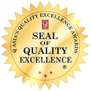 Q Asia's seal of quality excellence badge