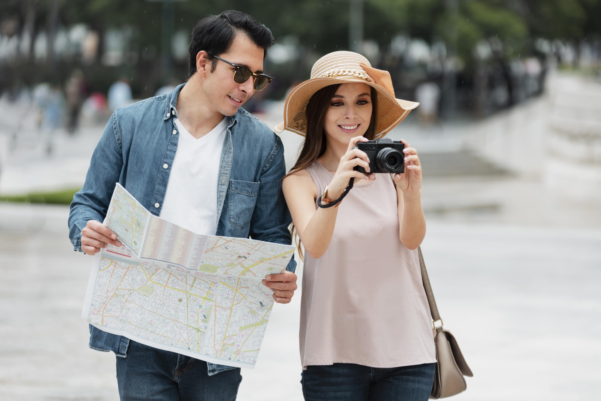 couple in the airport holding their 13A Visa.