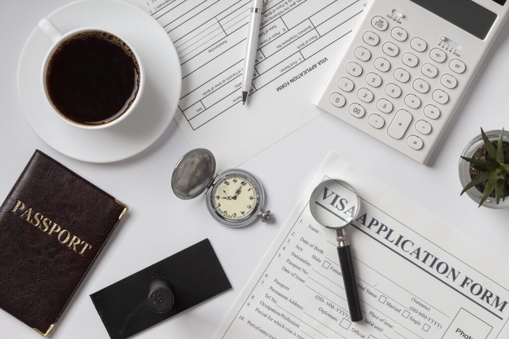flat-lay-of-9G-visa-application-assortment